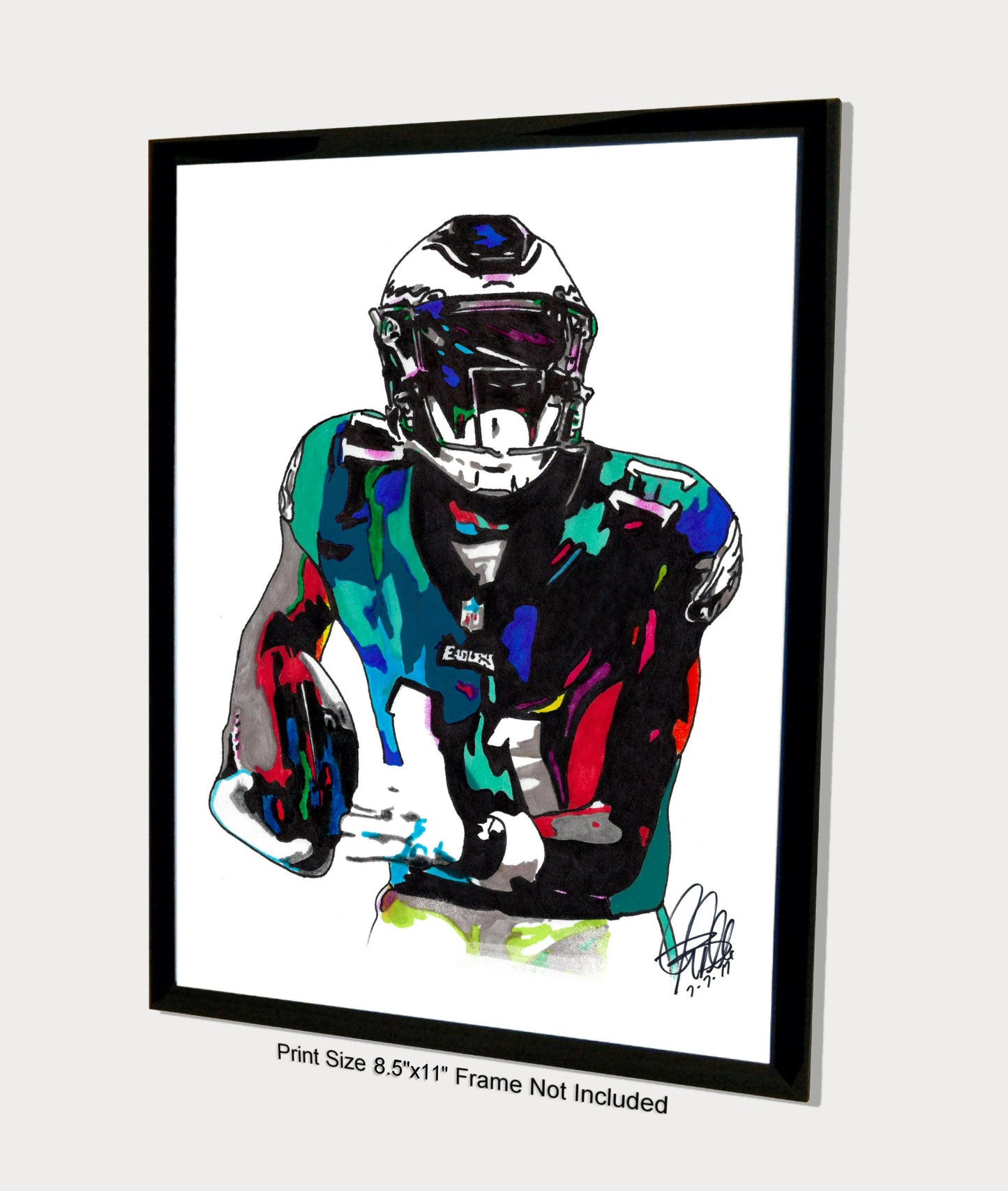 AJ Brown Philadelphia Eagles Football Wide Receiver Poster Print Wall Art 8.5x11