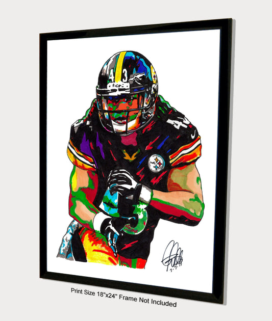 Troy Polamalu Pittsburgh Steelers Football Poster Print Wall Art 18x24