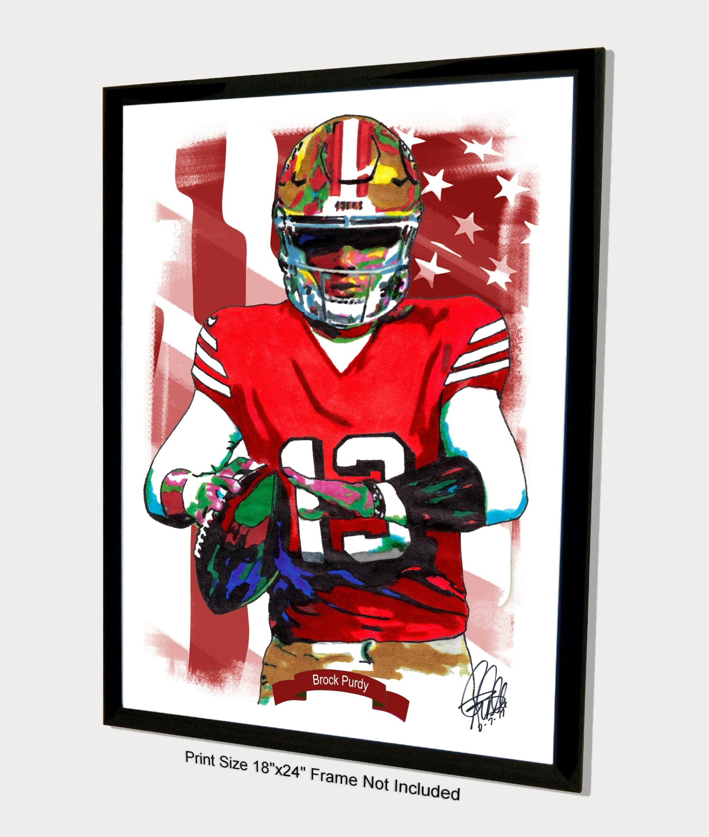 Brock Purdy San Francisco 49ers Football Sports Poster Print Wall Art 18x24