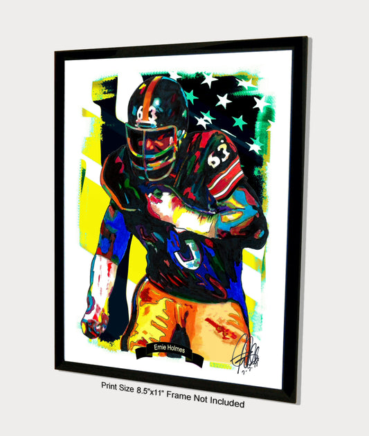 Ernie Holmes Pittsburgh Steelers Football Poster Print Wall Art 8.5x11