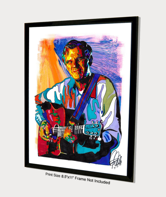 Doc Watson Guitar Bluegrass Folk Country Music Poster Print Wall Art 8.5x11