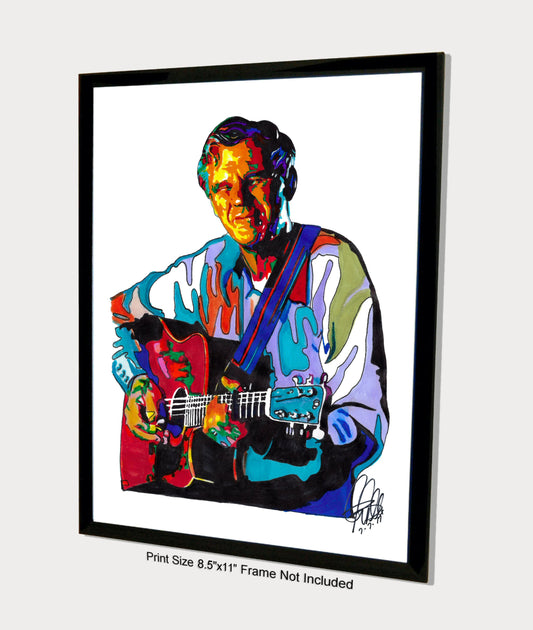 Doc Watson Guitar Bluegrass Country Music Poster Print Wall Art 8.5x11