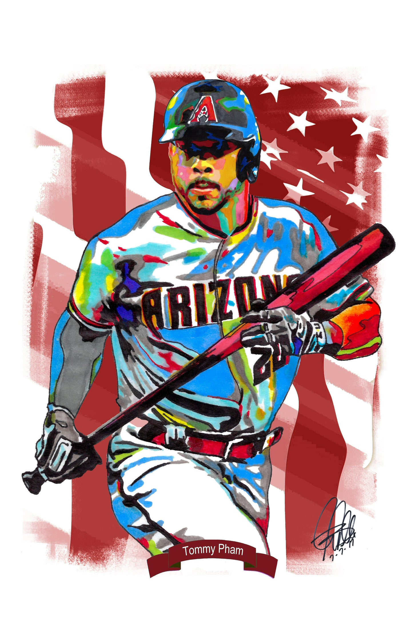 Tommy Pham Arizona Diamondbacks Baseball Sports Poster Print Wall Art 11x17