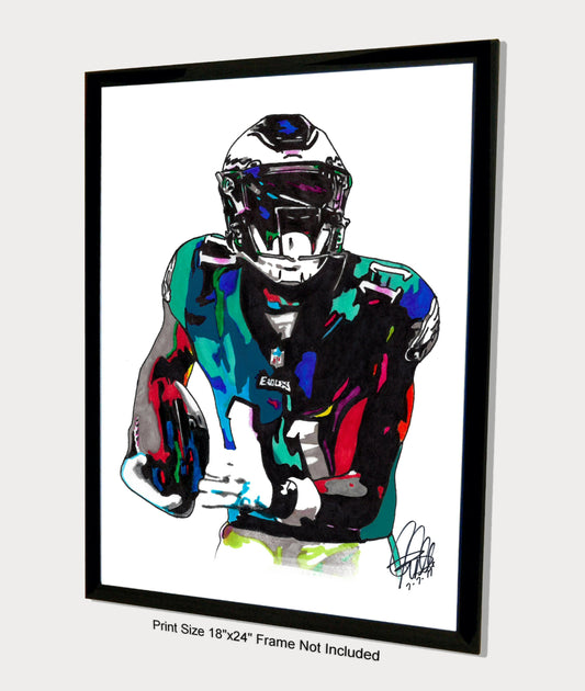 AJ Brown Philadelphia Eagles Football Wide Receiver Poster Print Wall Art 18x24