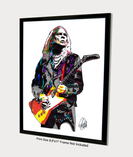 Rickey Medlocke Lynyrd Skynyrd Guitar Rock Poster Print Wall Art 8.5x11