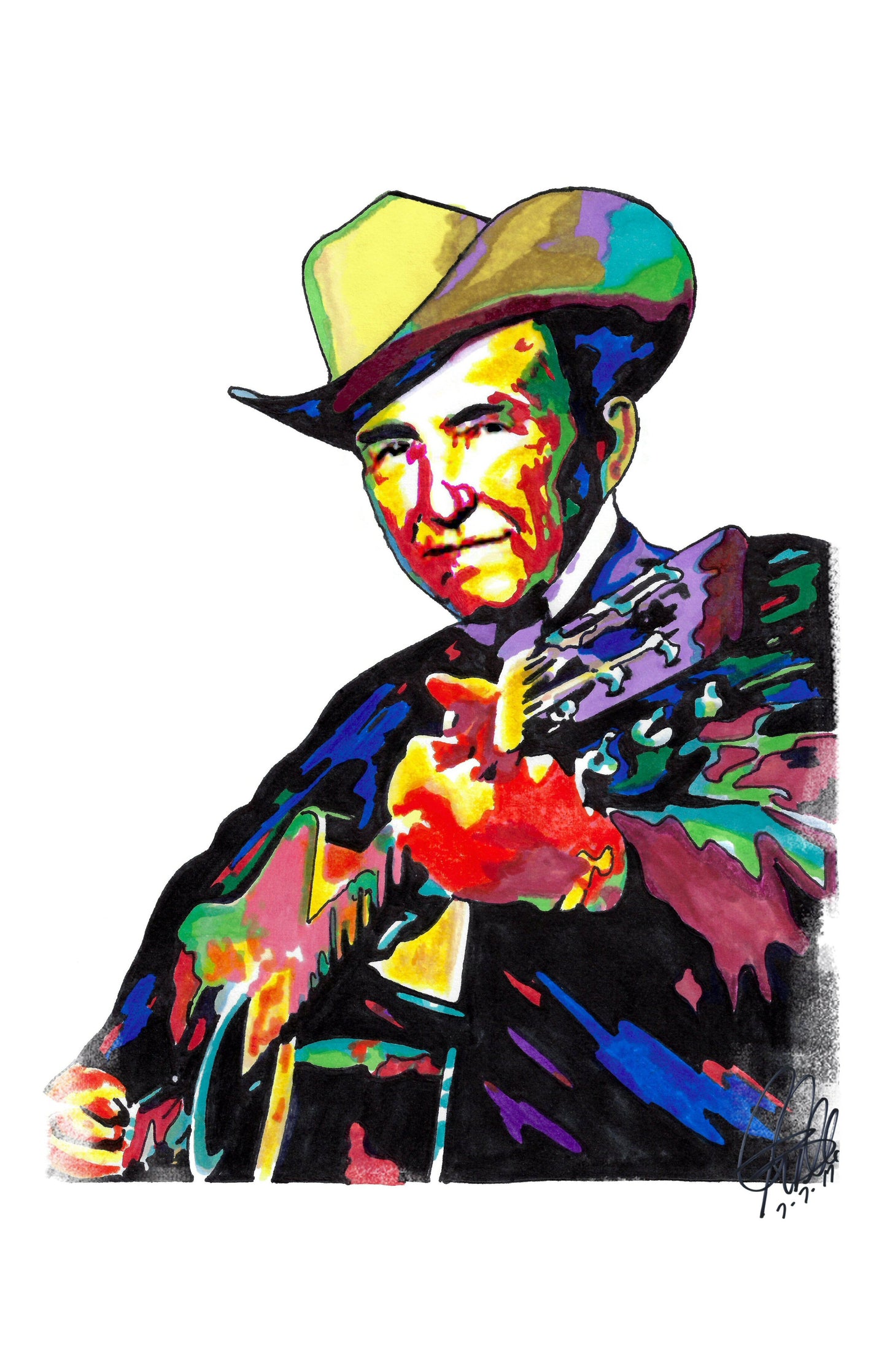 Lester Flatt Guitar Bluegrass Country Music Poster Print Wall Art 11x17