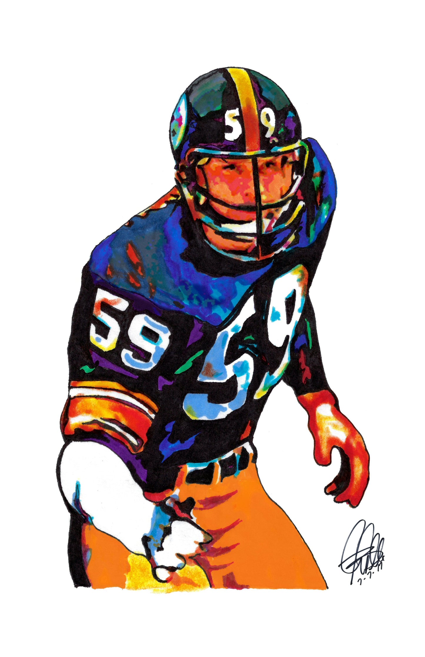 Jack Ham Pittsburgh Steelers Football Sports Poster Print Wall Art 11x17