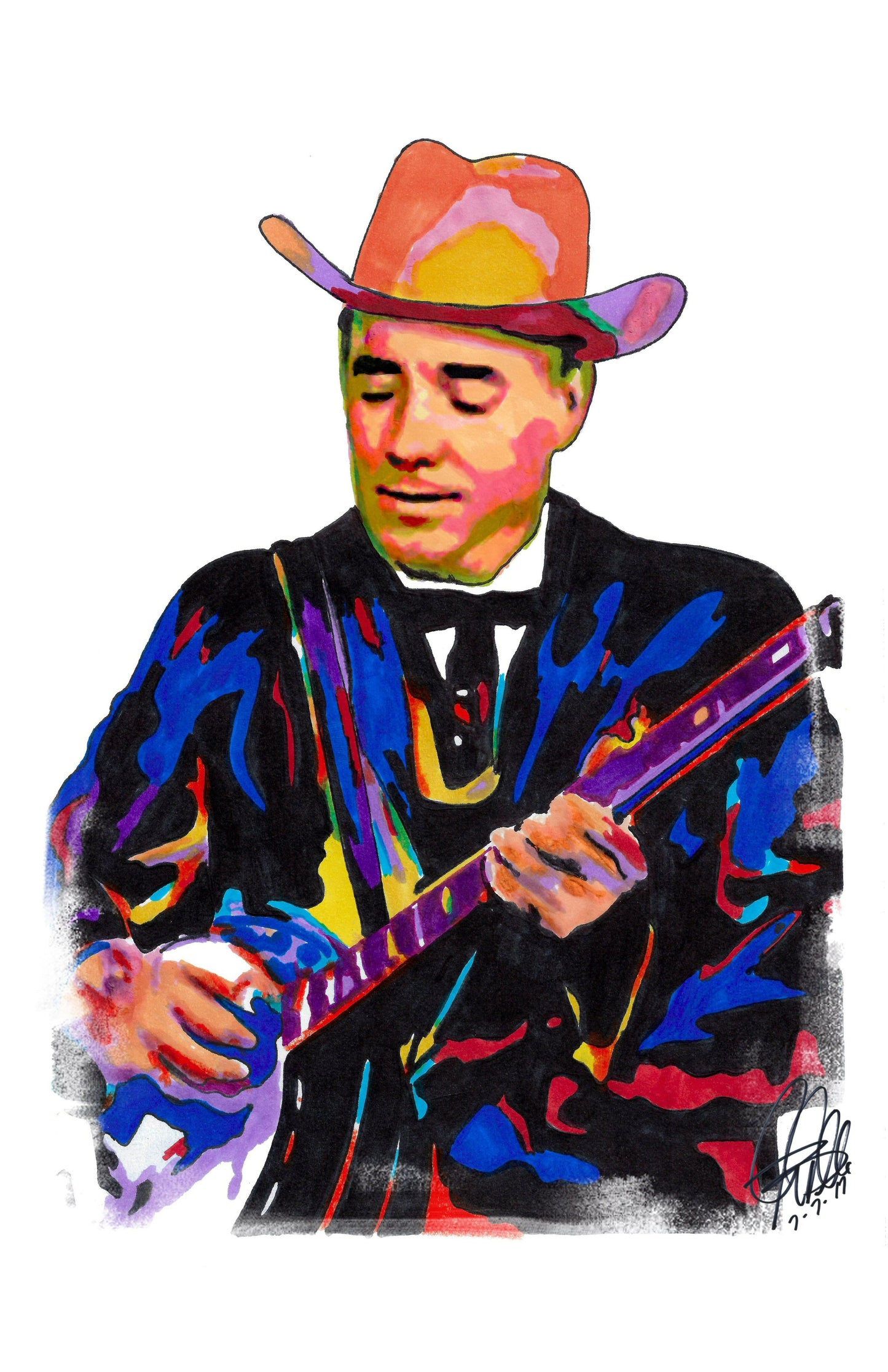 Earl Scruggs Banjo Bluegrass Country Music Poster Print Wall Art 11x17