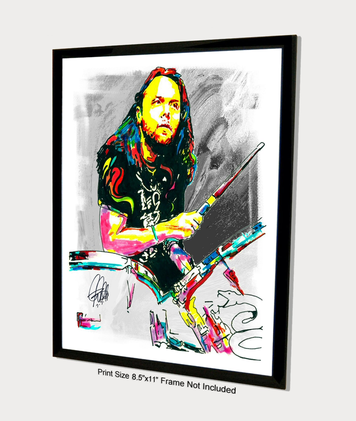 Lars Ulrich Metallica Drums Heavy Metal Rock Music Poster Print Wall Art 8.5x11