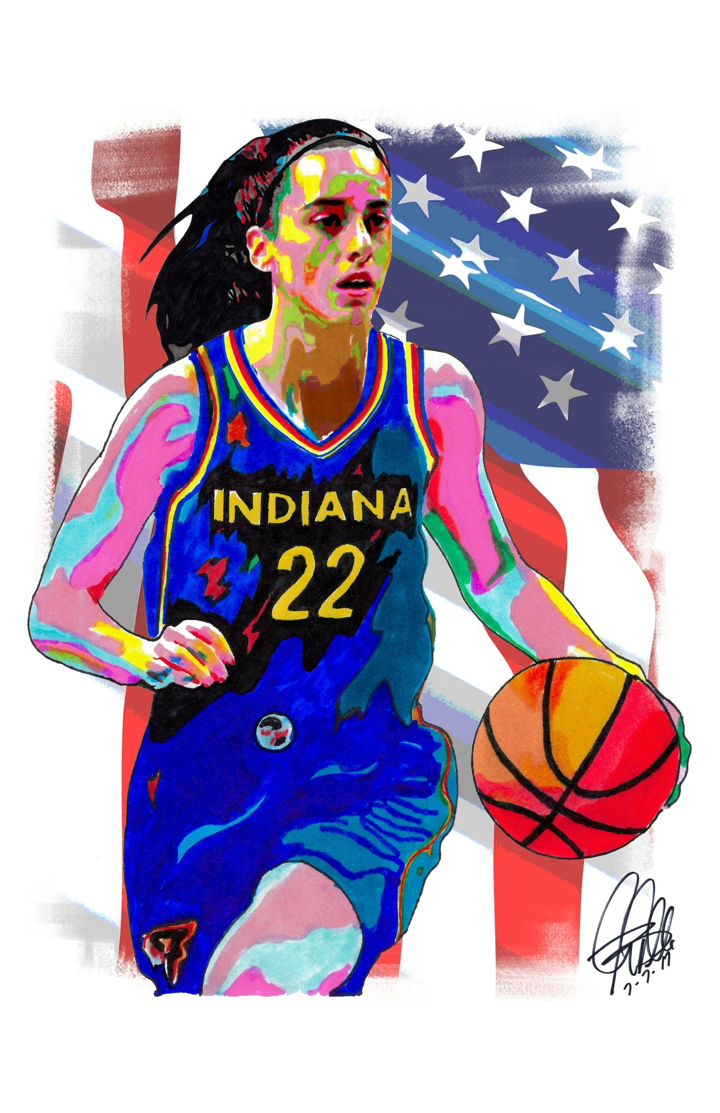 Caitlin Clark Indiana Fever Basketball USA Sports Poster Print Wall Art 11x17