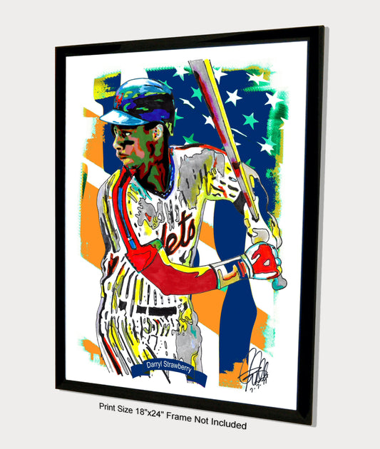 Darryl Strawberry New York Mets Baseball Sports Poster Print Wall Art 18x24