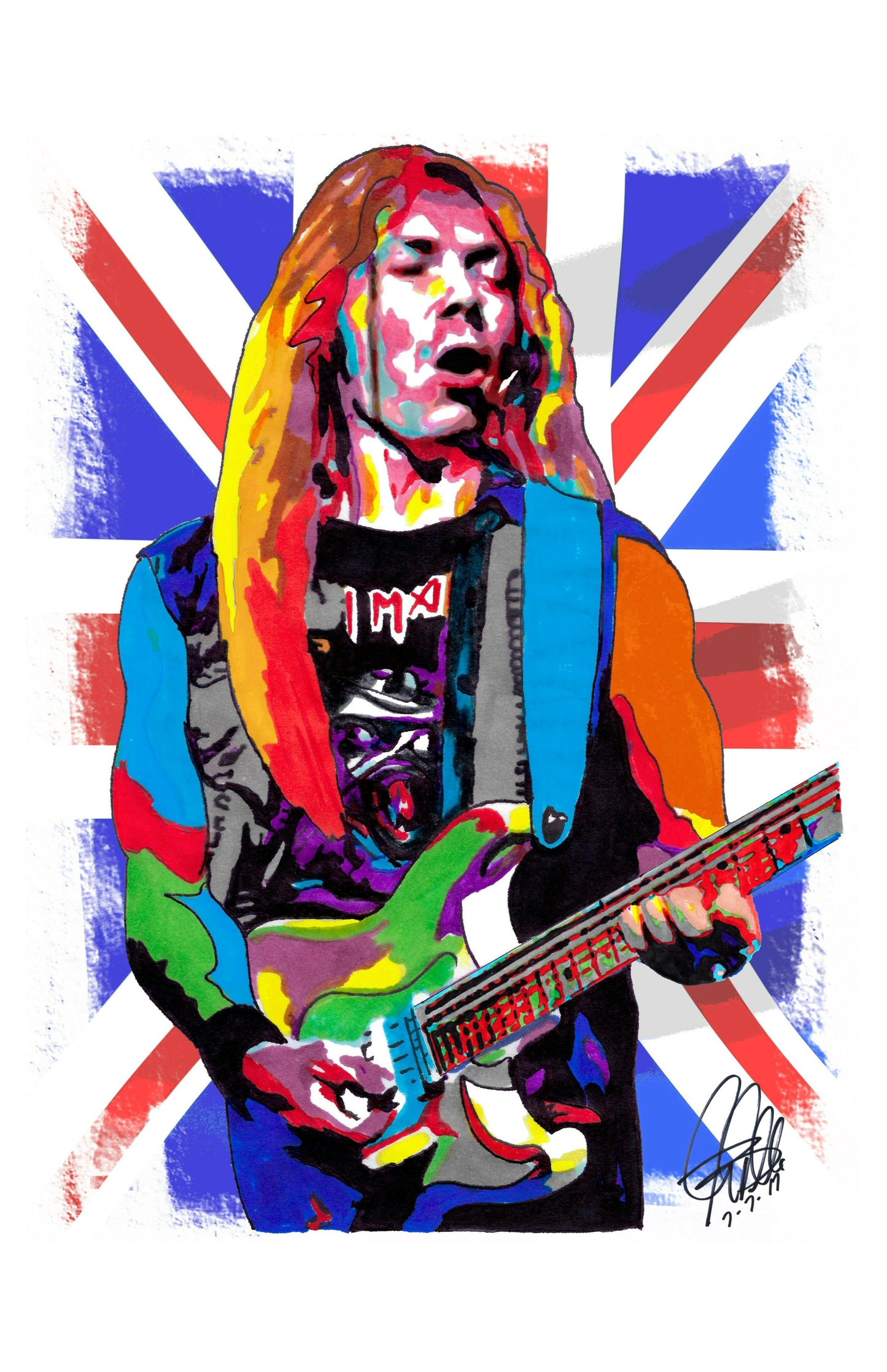 Dave Murray Iron Maiden Guitar Hard Rock Music Poster Print Wall Art 11x17