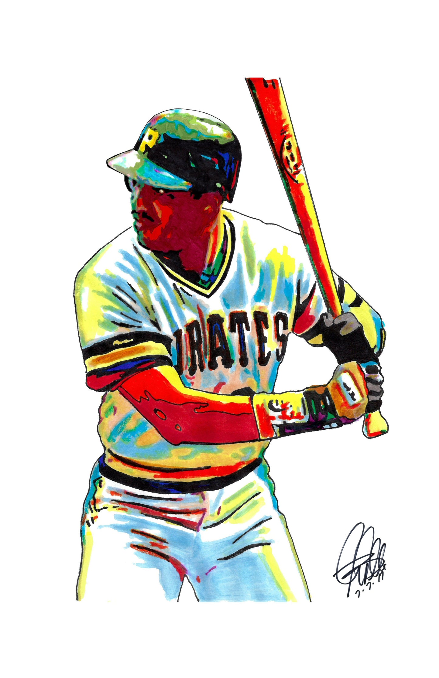 Barry Bonds Pittsburgh Pirates Baseball Poster Print Wall Art 11x17