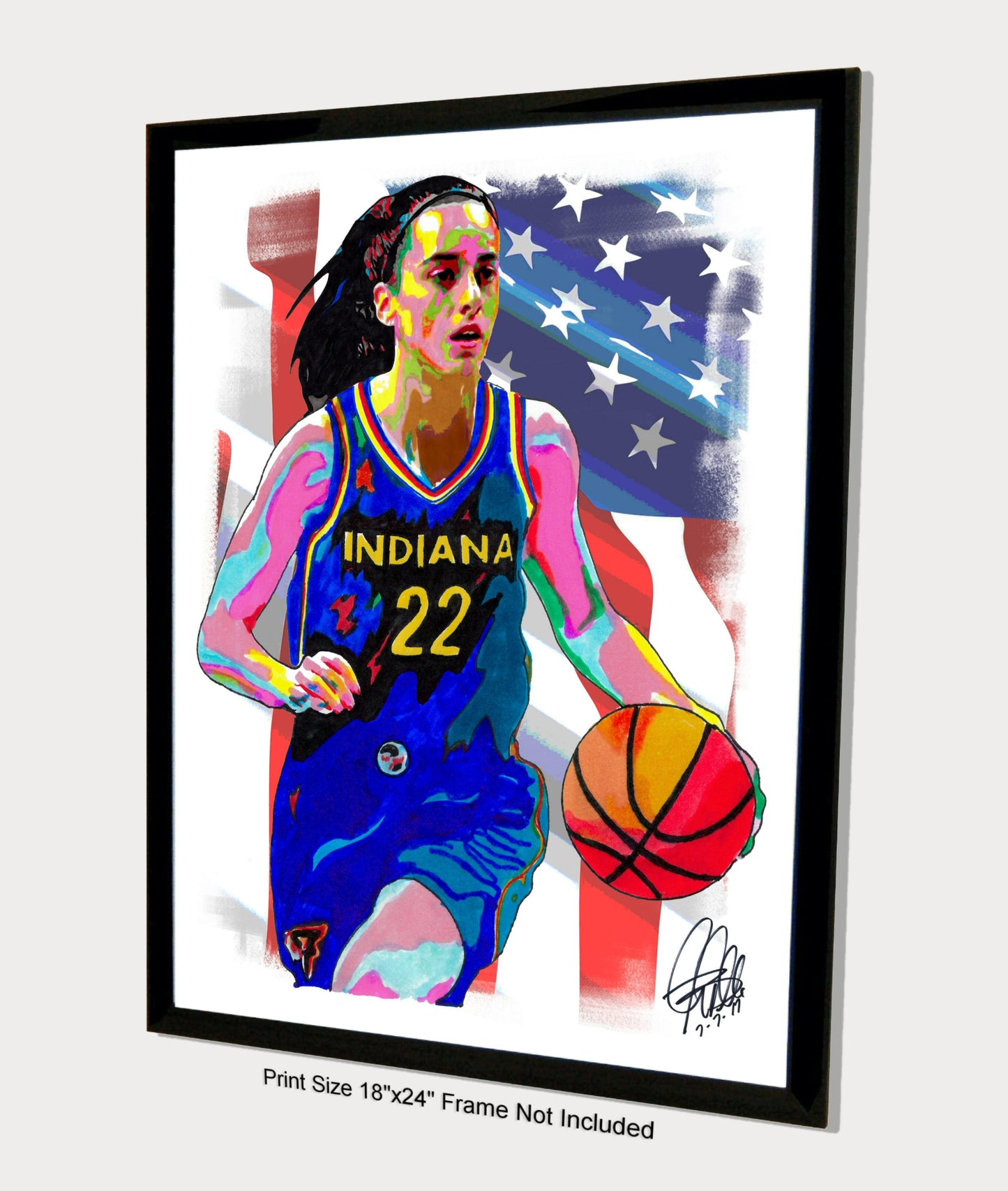 Caitlin Clark Indiana Fever Basketball USA Sports Poster Print Wall Art 18x24