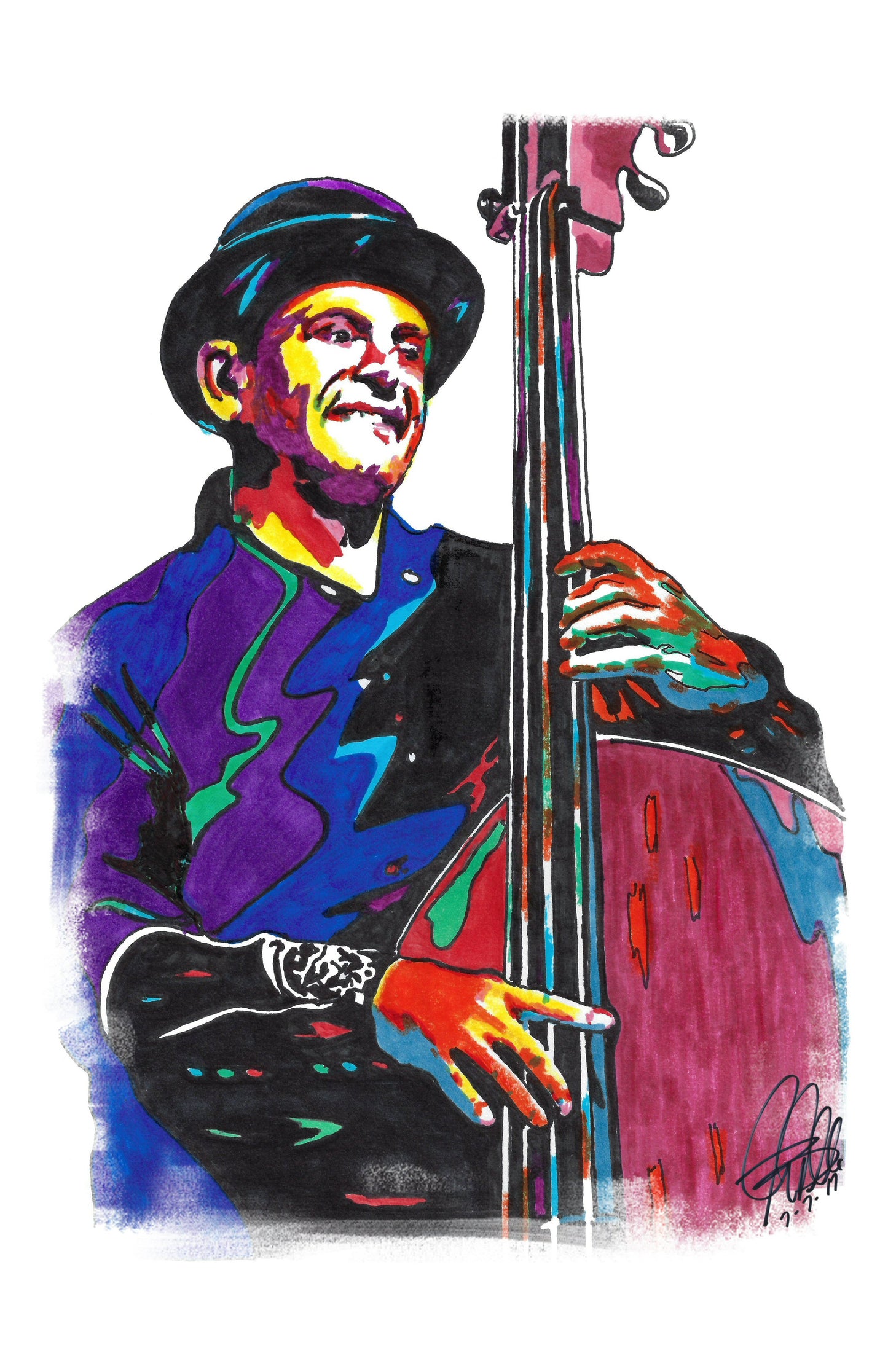 Mark Schatz Bass Bluegrass Country Music Poster Print Wall Art 11x17