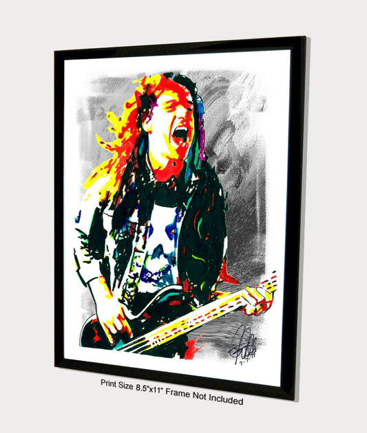 Cliff Burton Metallica Bass Metal Hard Rock Music Print Poster Wall Art 8.5x11