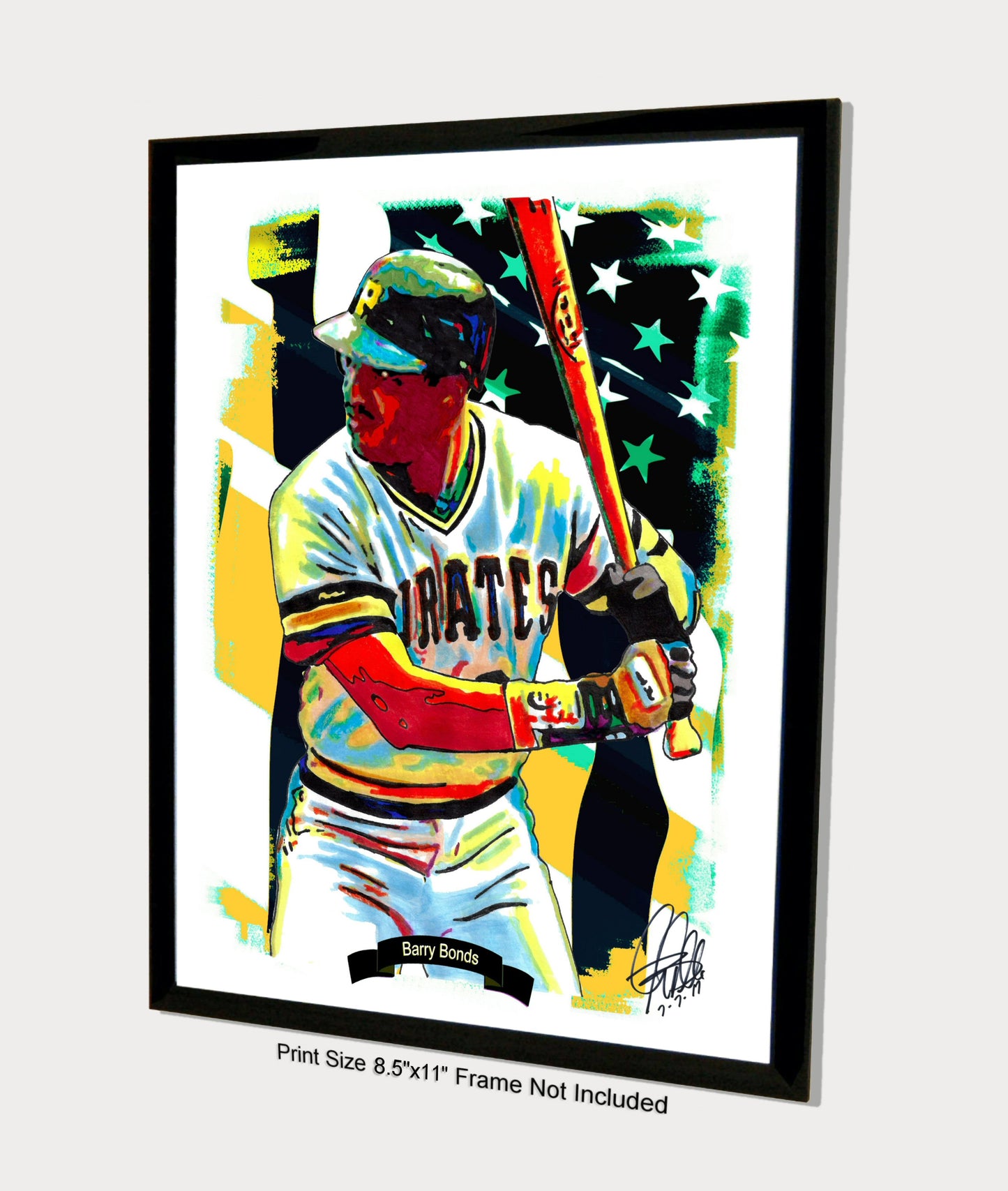 Barry Bonds Pittsburgh Pirates Baseball Sports Poster Print Wall Art 8.5x11