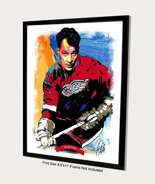 Gordie Howe Detroit Red Wings Hockey Sports Print Poster Wall Art 8.5x11