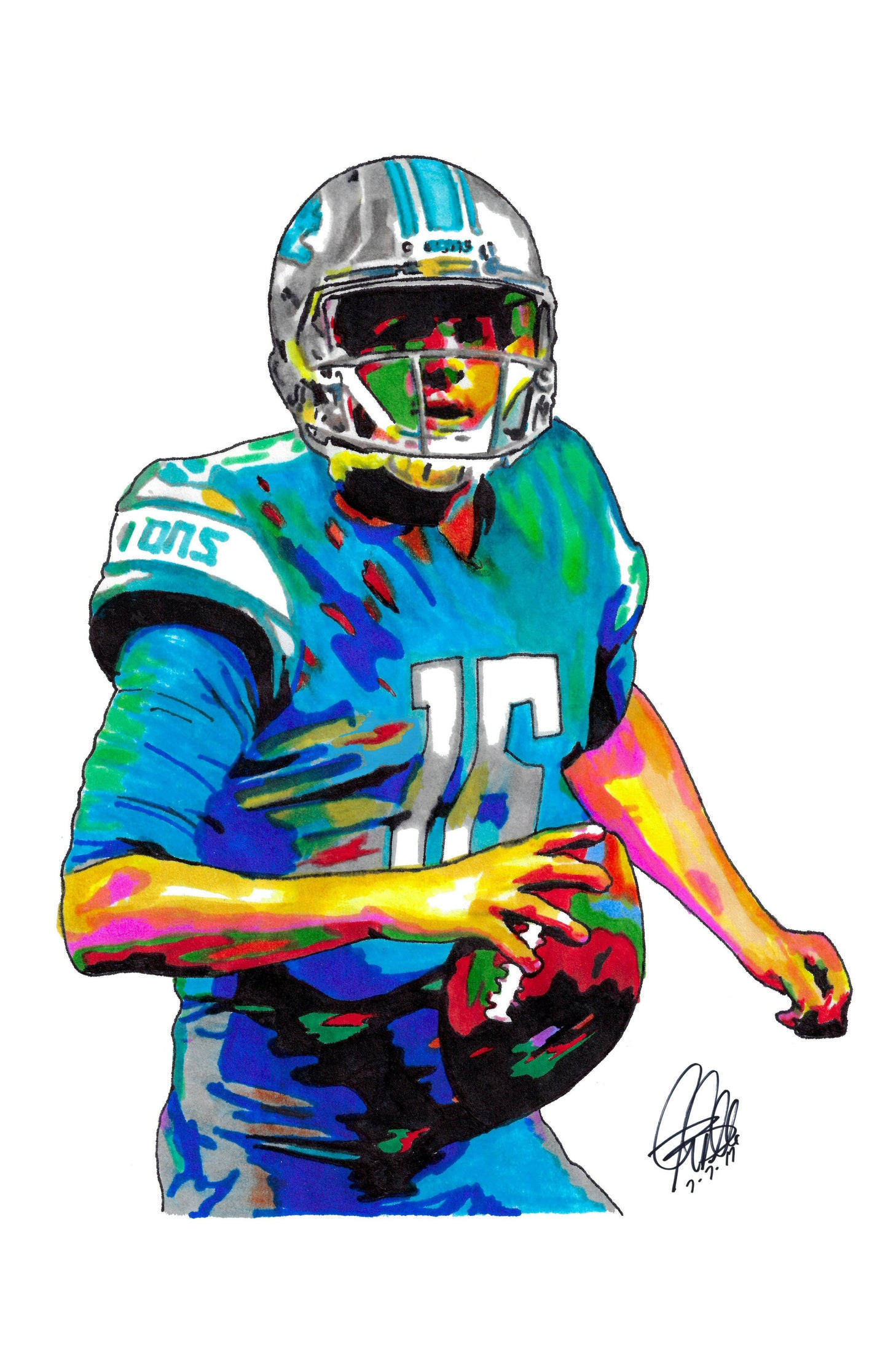 Jared Goff Detroit Lions QB Football Sports Poster Print Wall Art 11x17