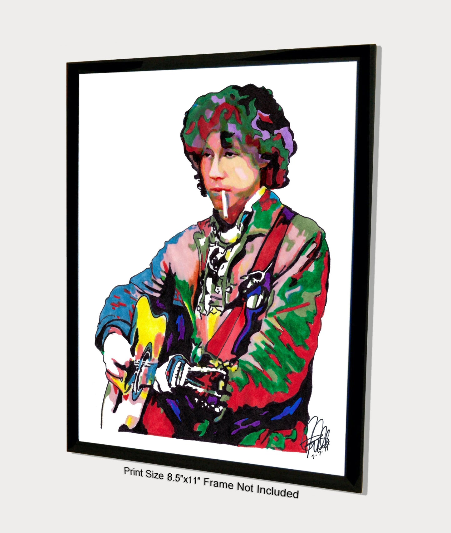 Arlo Guthrie Guitar Folk Rock Music Poster Print Wall Art 8.5x11