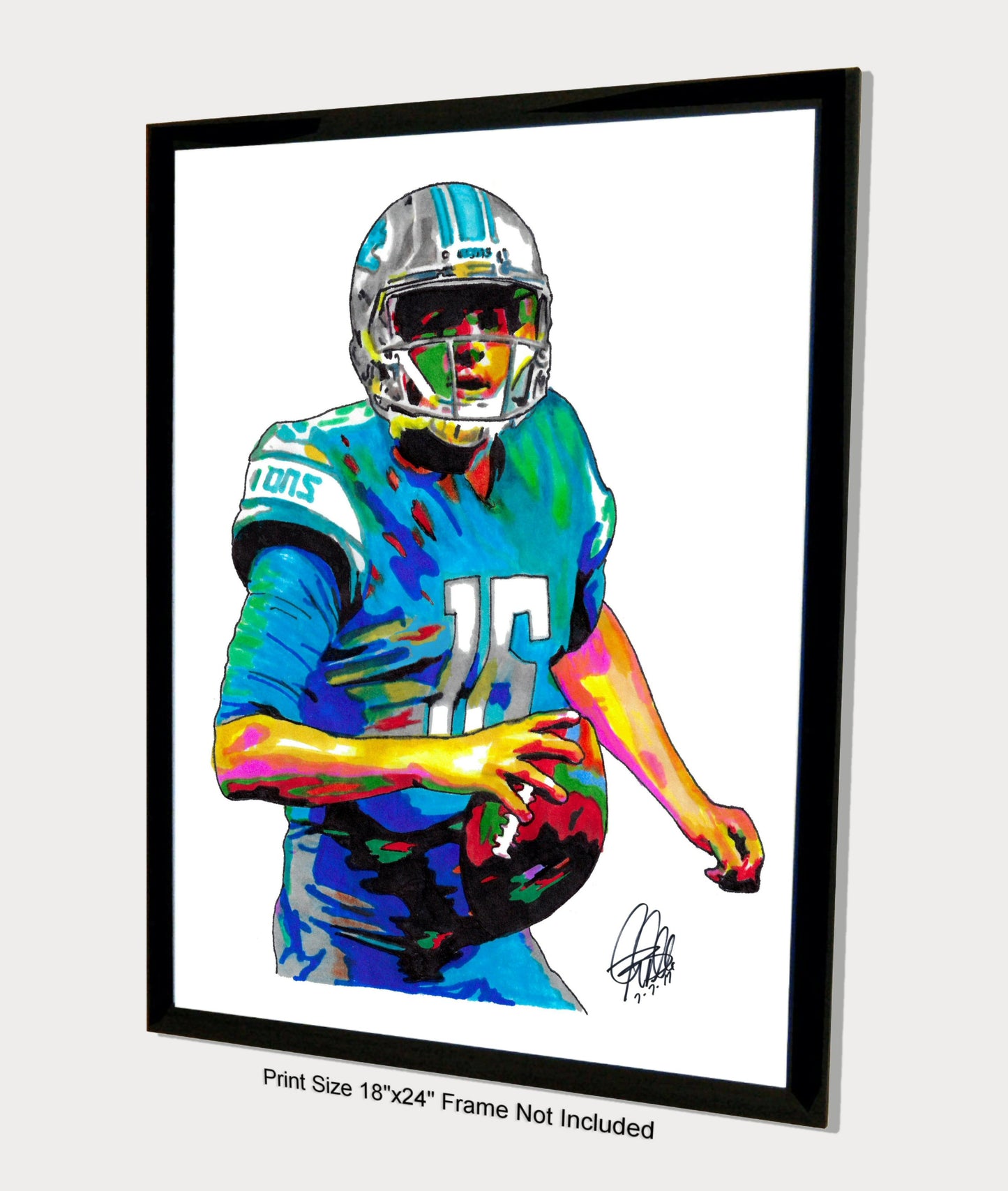 Jared Goff Detroit Lions QB Football Sports Poster Print Wall Art 18x24