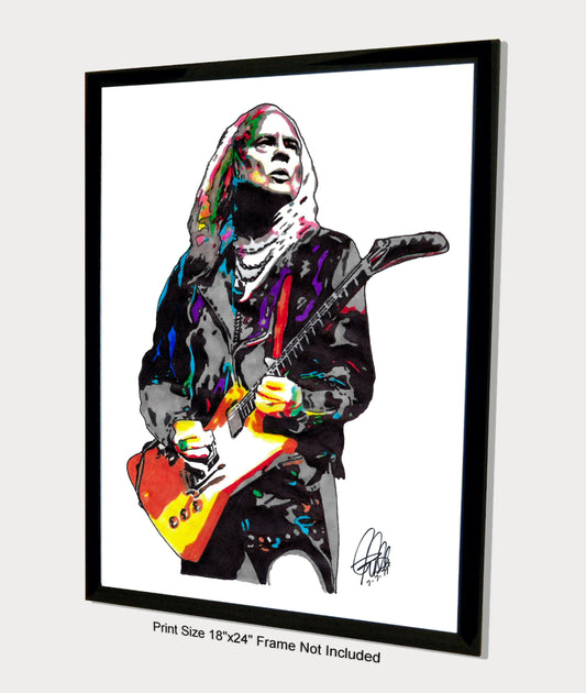 Rickey Medlocke Lynyrd Skynyrd Guitar Rock Poster Print Wall Art 18x24