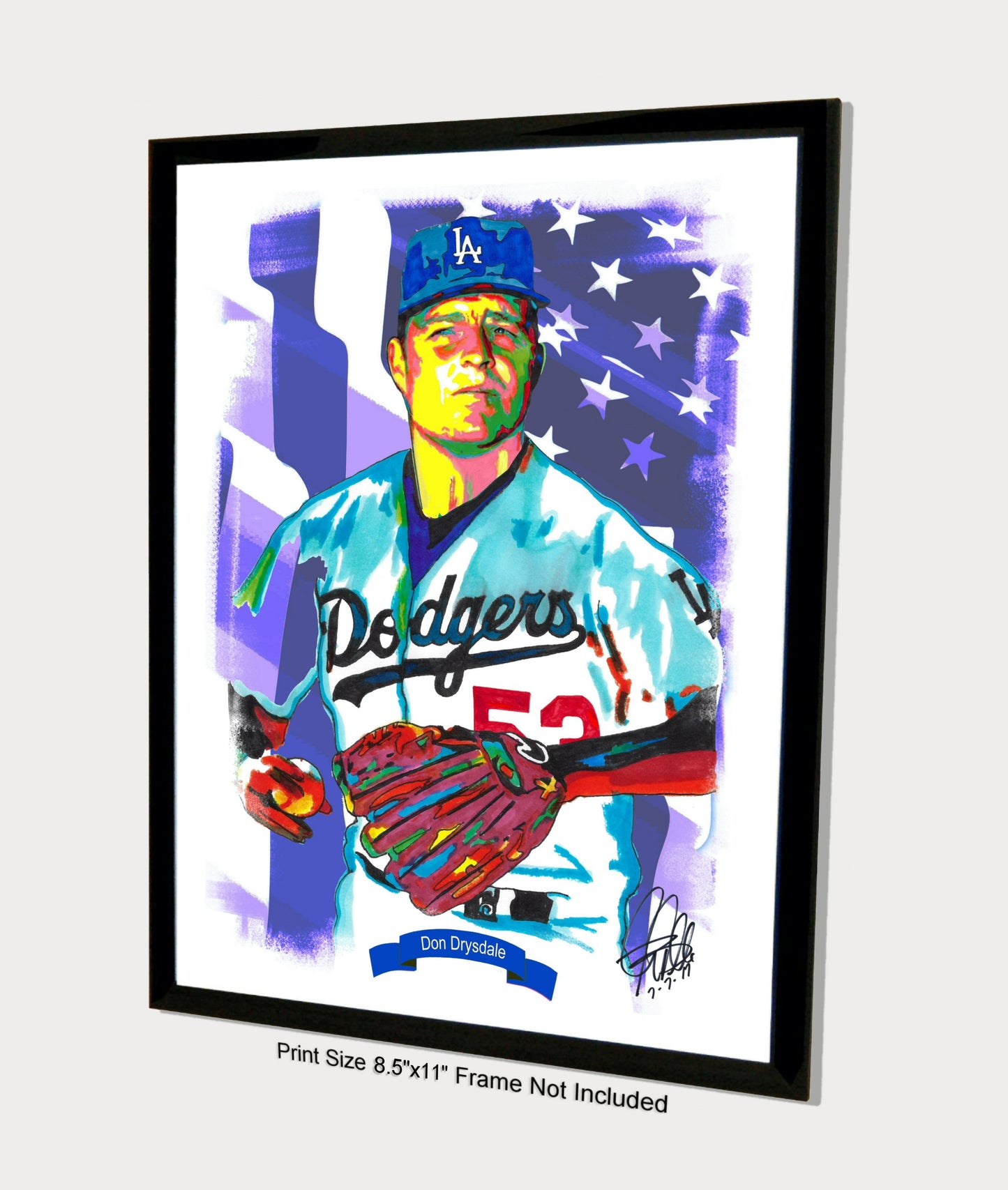 Don Drysdale Los Angeles Dodgers Baseball Poster Print Wall Art 8.5x11