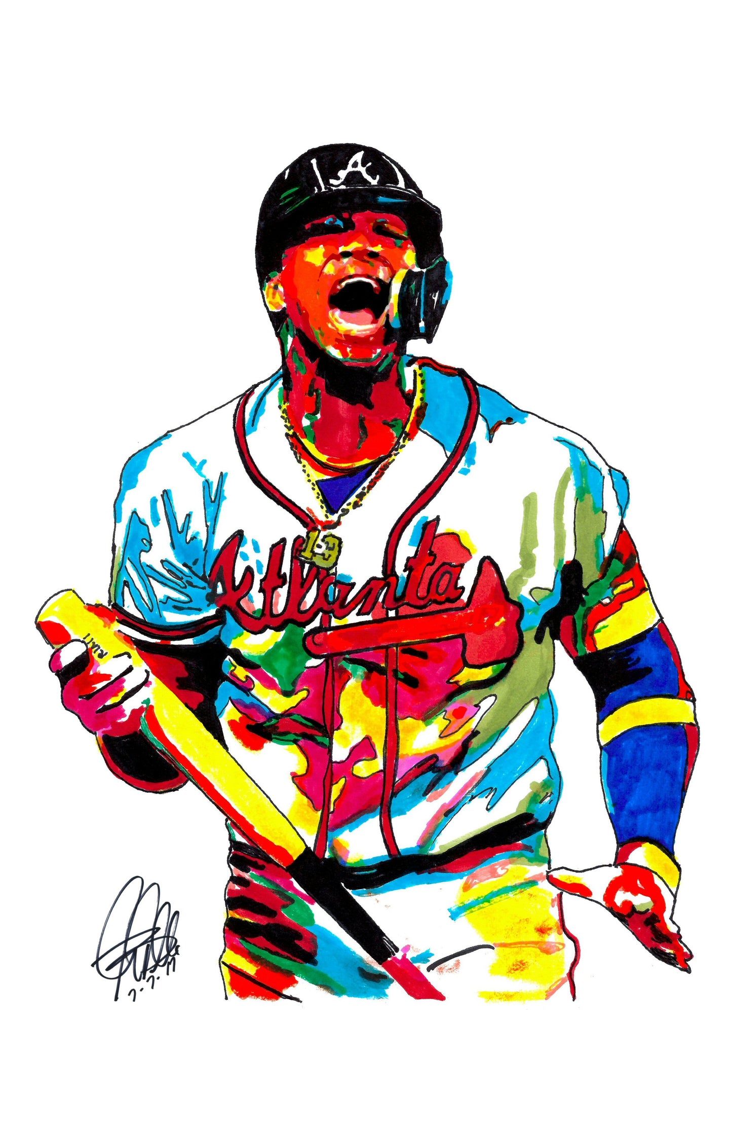 Ronald Acuna Jr Atlanta Braves Baseball Poster Print Wall Art 11x17