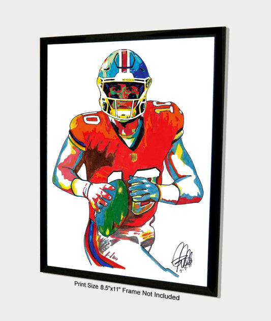 Bo Nix Denver Broncos Football Sports Poster Print Wall Art 8.5x11
