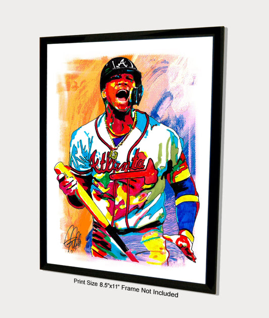 Ronald Acuna Jr Atlanta Braves Baseball Sports Poster Print Wall Art 8.5x11