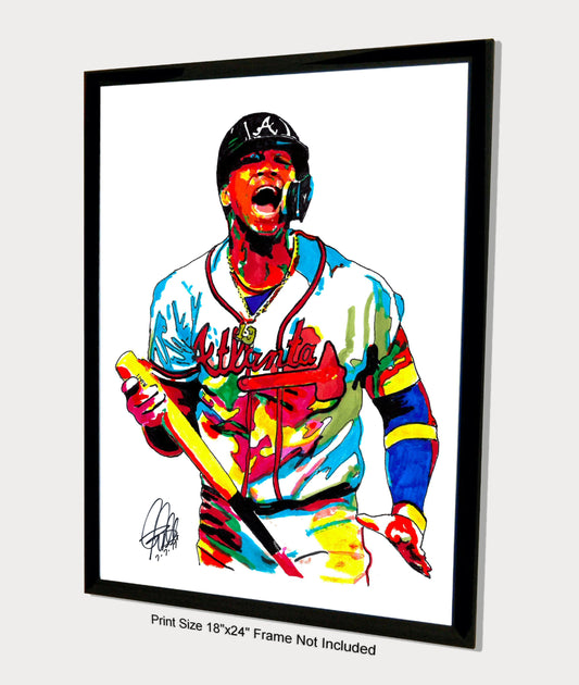 Ronald Acuna Jr Atlanta Braves Baseball Poster Print Wall Art 18x24