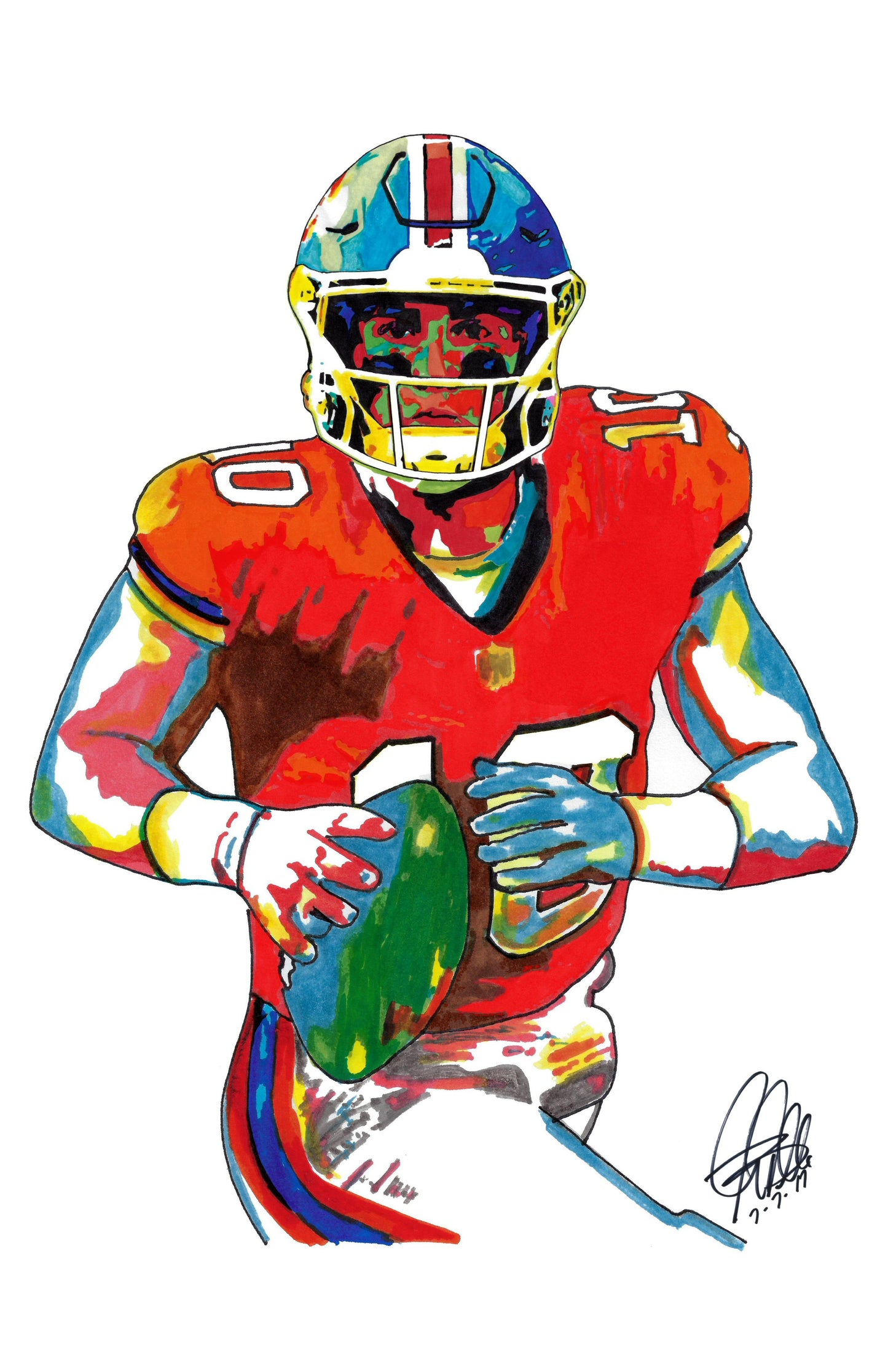 Bo Nix Denver Broncos Football Sports Poster Print Wall Art 11x17