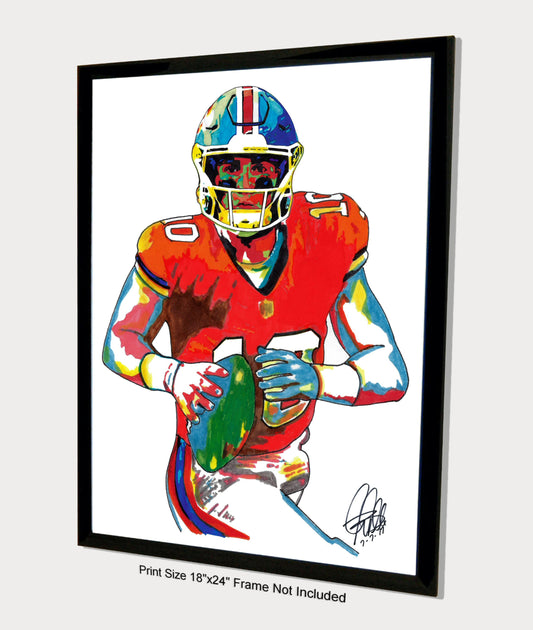 Bo Nix Denver Broncos Football Sports Poster Print Wall Art 18x24