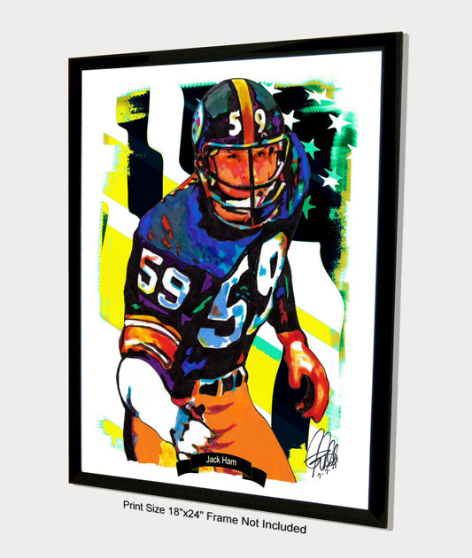 Jack Ham Pittsburgh Steelers Football Linebacker Poster Print Wall Art 18x24