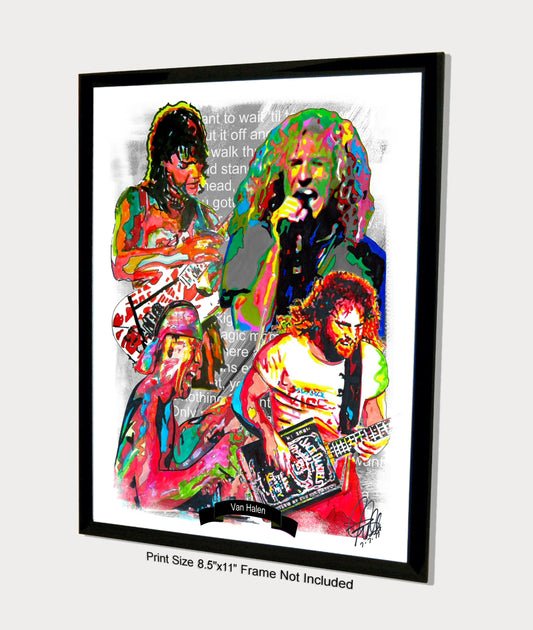 Van Halen Sammy Hagar Rock Music Poster Print Wall Art 8.5x11