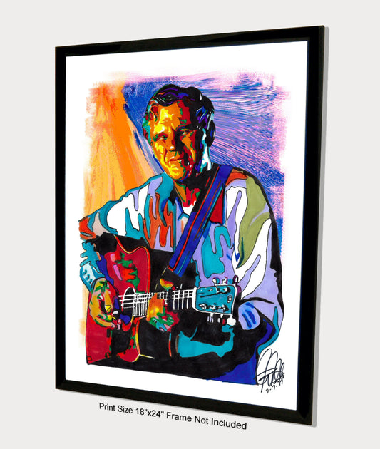 Doc Watson Guitar Bluegrass Folk Country Music Poster Print Wall Art 18x24