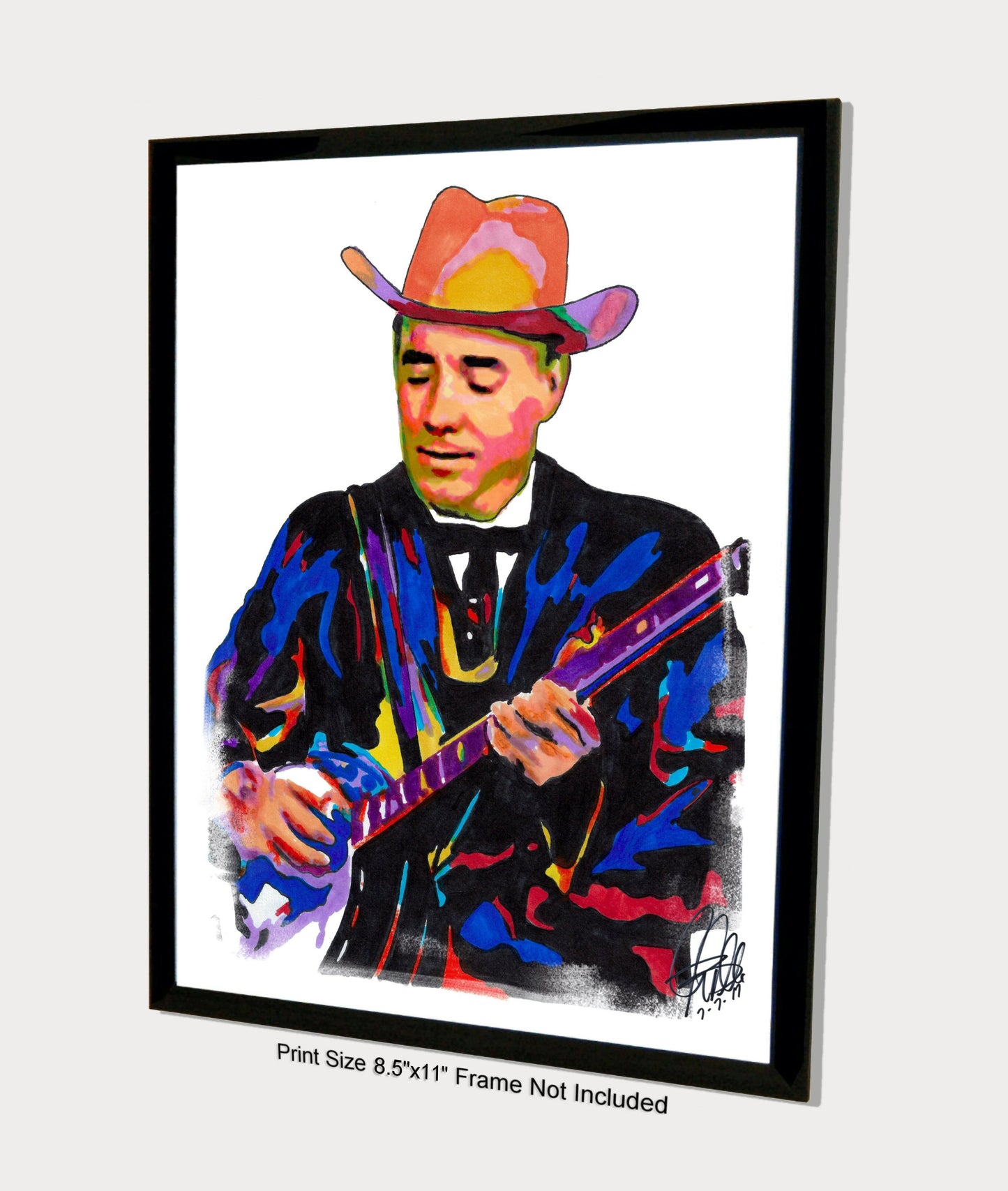 Earl Scruggs Banjo Bluegrass Country Music Poster Print Wall Art 8.5x11