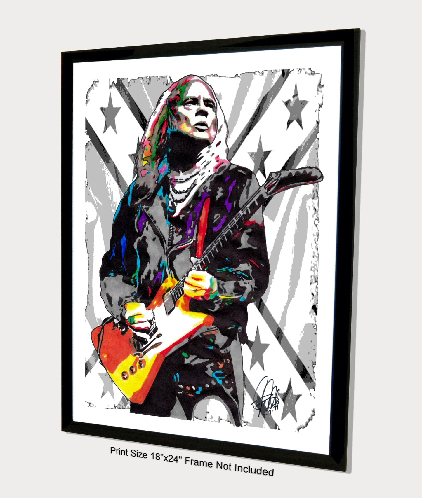 Rickey Medlocke Lynyrd Skynyrd Guitar Rock Music Poster Print Wall Art 18x24