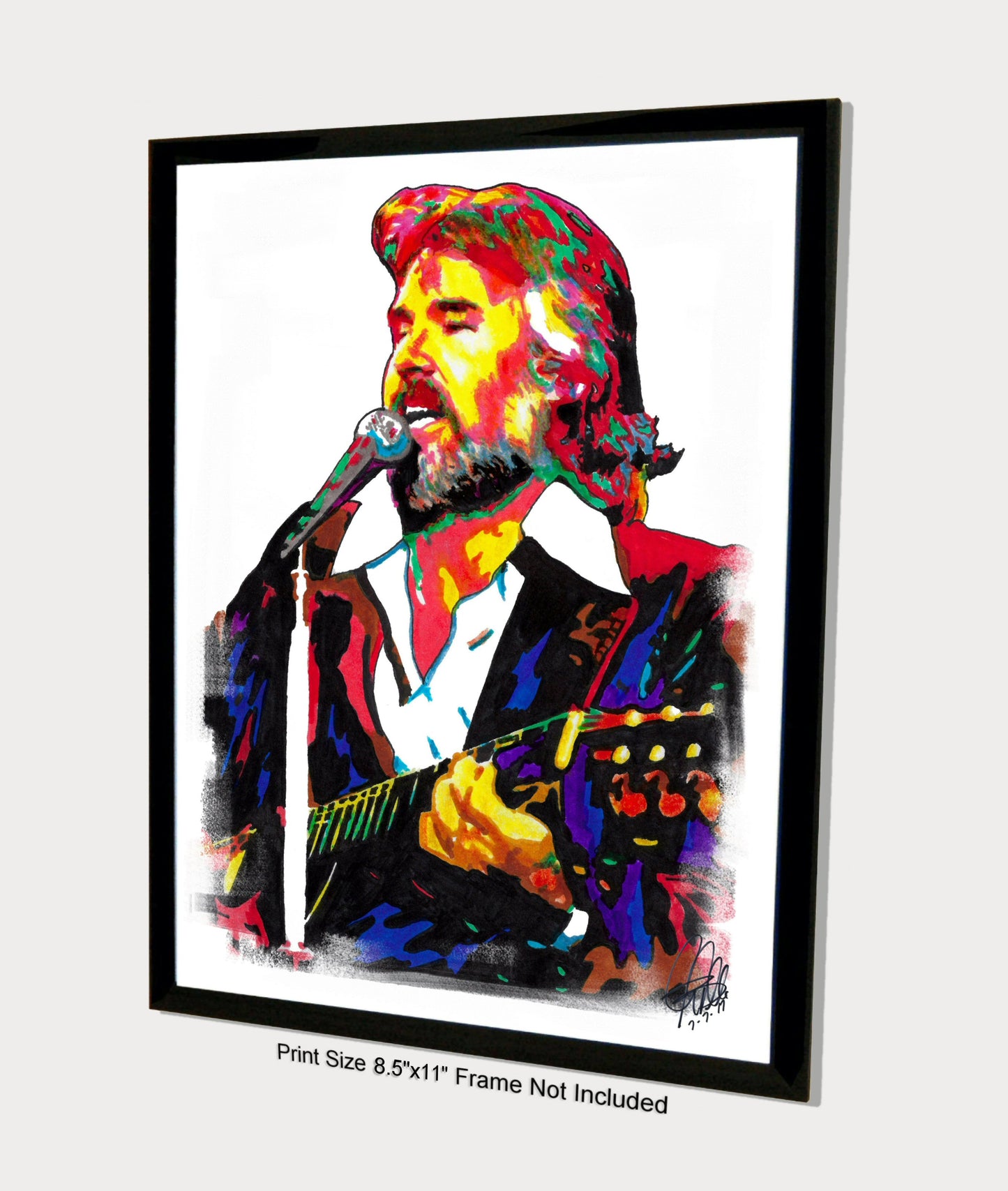 Kenny Rogers Singer Country Music Poster Print Wall Art 8.5x11