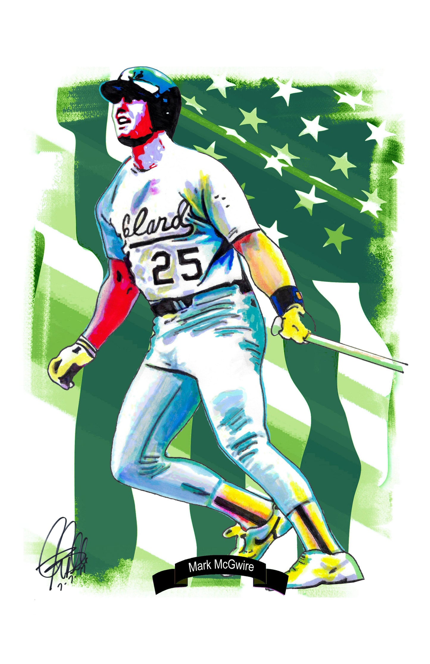 Mark McGwire Oakland Athletics Baseball Sports Poster Print Wall Art 11x17