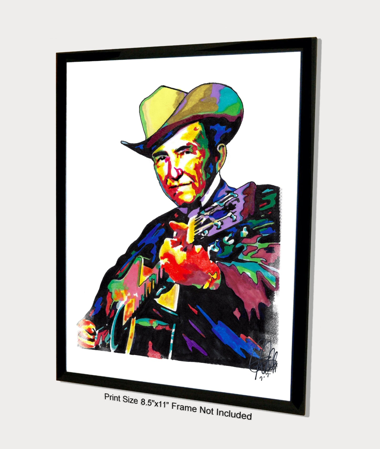 Lester Flatt Guitar Bluegrass Country Music Poster Print Wall Art 8.5x11