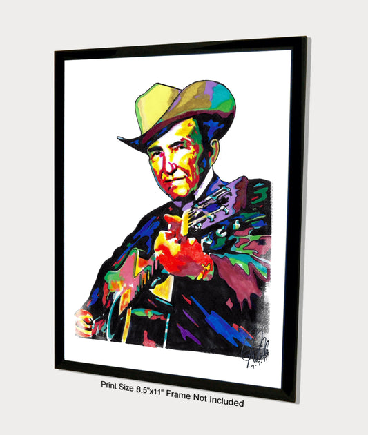 Lester Flatt Guitar Bluegrass Country Music Poster Print Wall Art 8.5x11