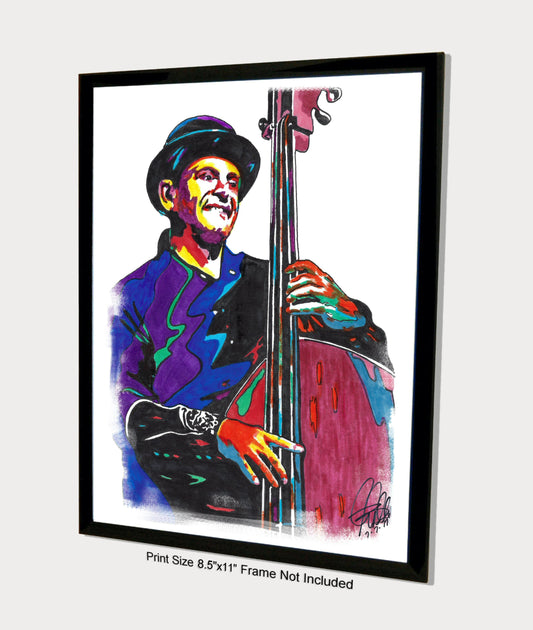 Mark Schatz Bass Bluegrass Country Music Poster Print Wall Art 8.5x11