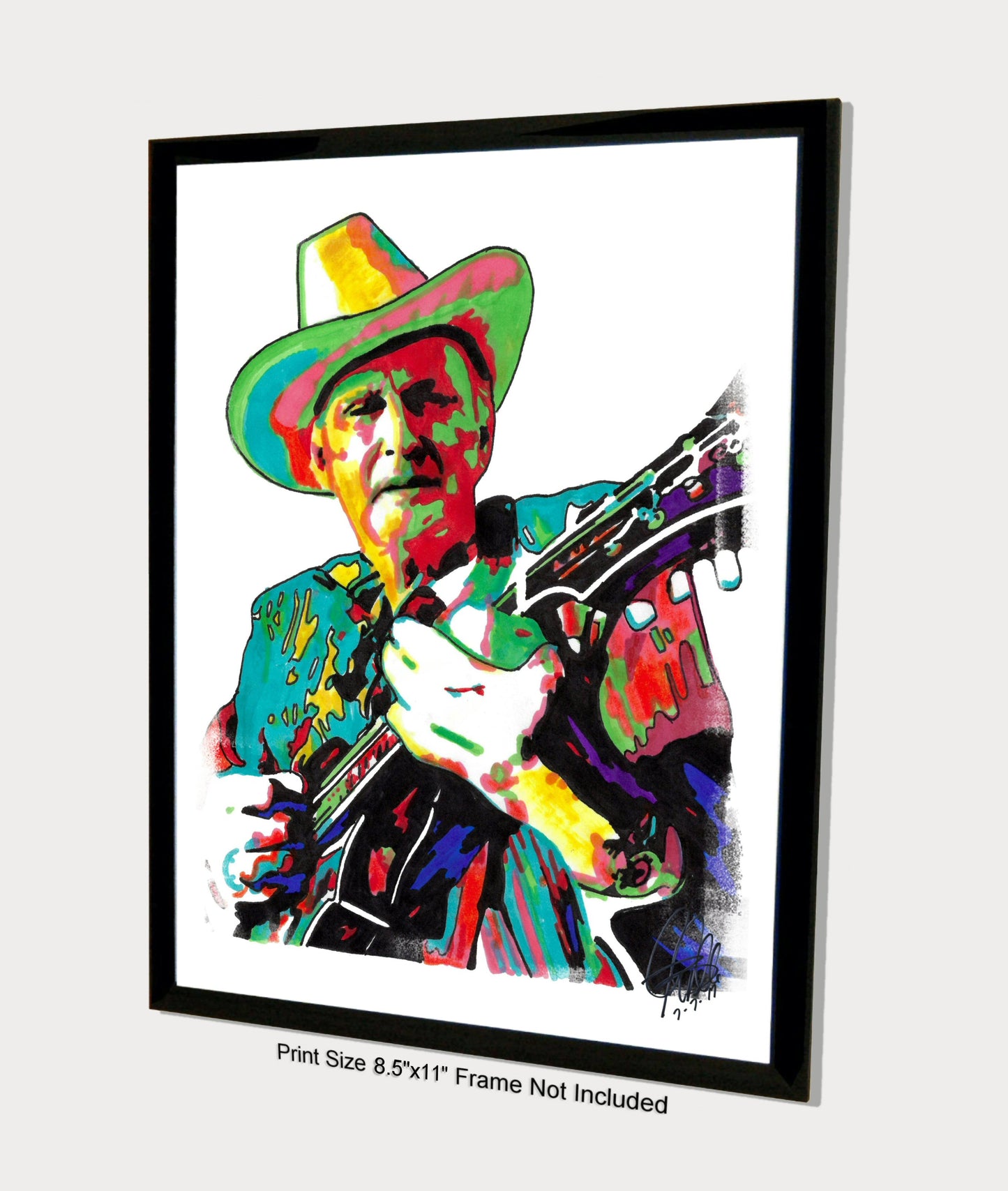 Bill Monroe Mandolin Bluegrass Country Music Poster Print Wall Art 8.5x11