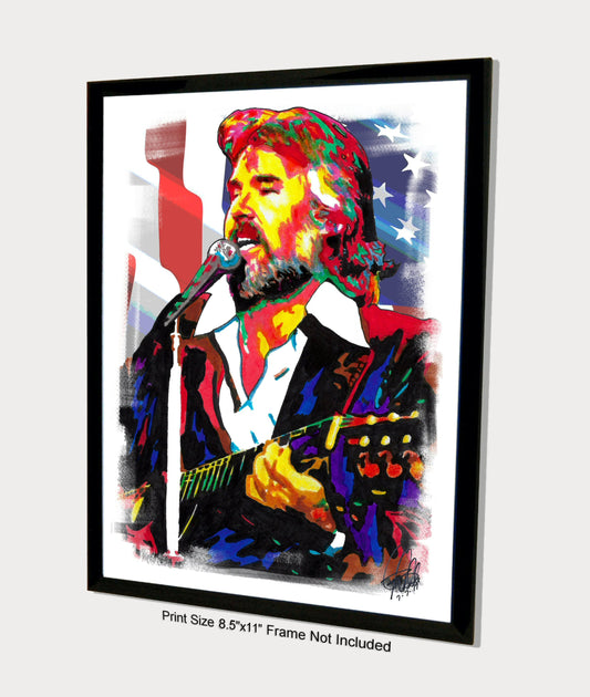 Kenny Rogers Singer Country Pop Music Poster Print Wall Art 8.5x11