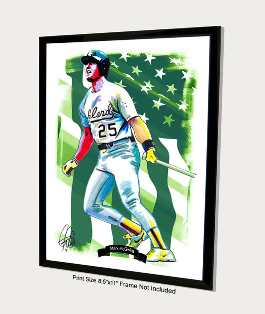 Mark McGwire Oakland Athletics Baseball Sports Poster Print Wall Art 8.5x11