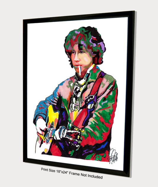 Arlo Guthrie Guitar Folk Rock Music Poster Print Wall Art 18x24