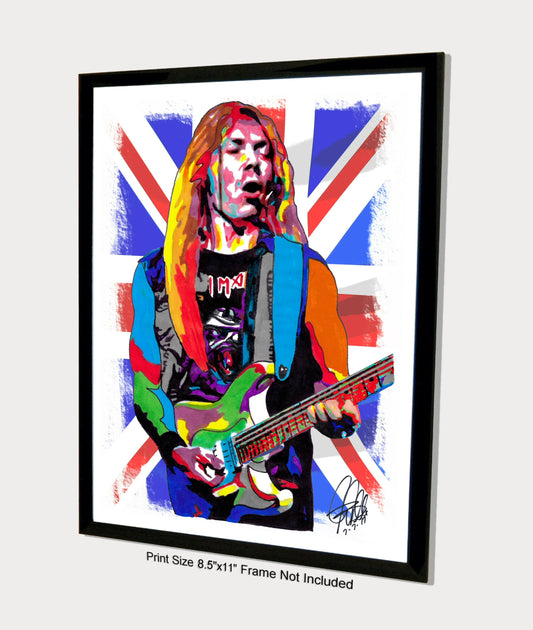 Dave Murray Iron Maiden Guitar Hard Rock Music Poster Print Wall Art 8.5x11