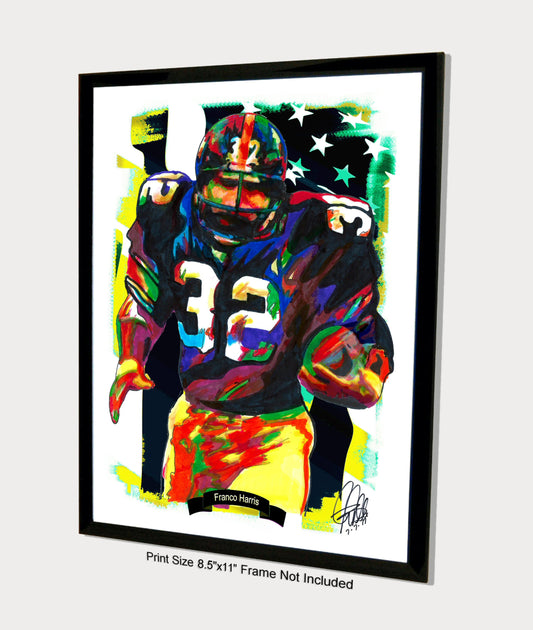 Franco Harris Pittsburgh Steelers Football RB Poster Print Wall Art 8.5x11