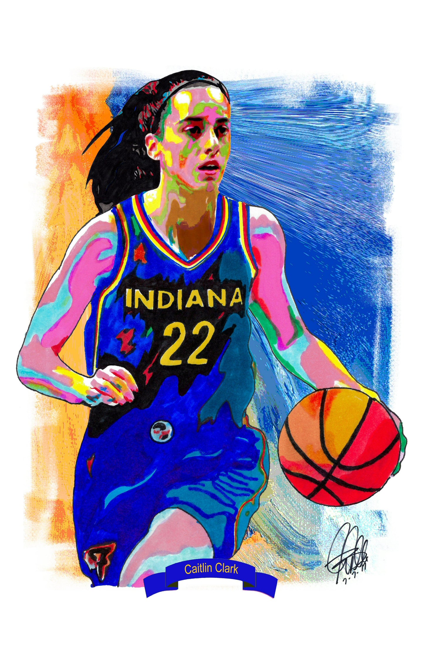 Caitlin Clark Indiana Fever Basketball Sports Poster Print Wall Art 11x17